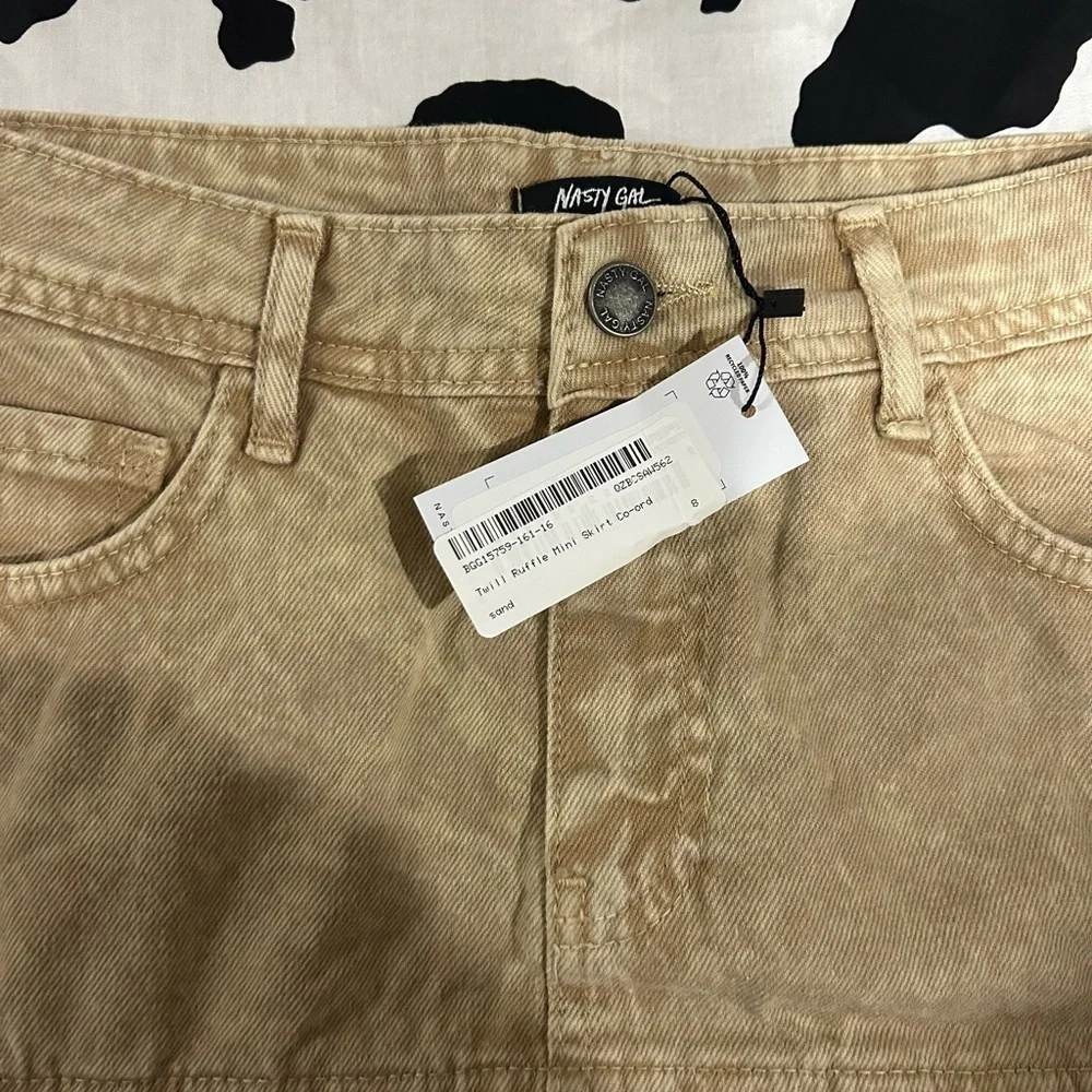 Nasty Gal NWT Twill Ruffled Denim Mini Skirt Co-ord